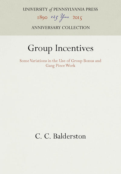 Cover image for Group Incentives, isbn: 9781512820034