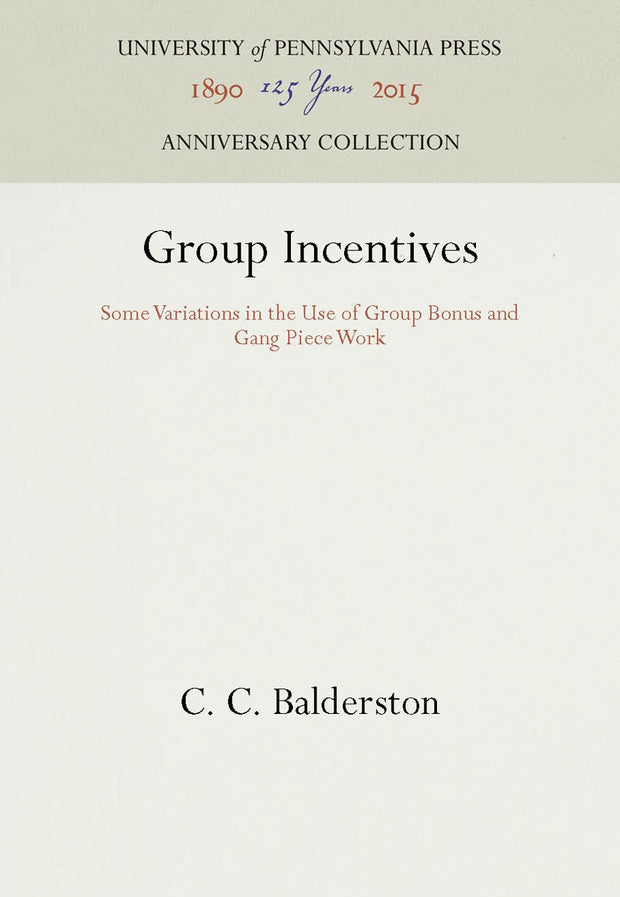 Cover image for Group Incentives, isbn: 9781512820034