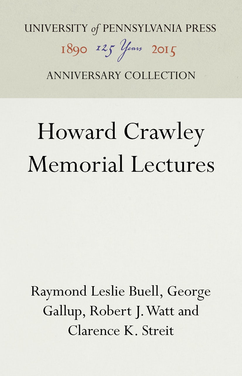 Book cover image for Howard Crawley Memorial Lectures ISBN: 9781512821857