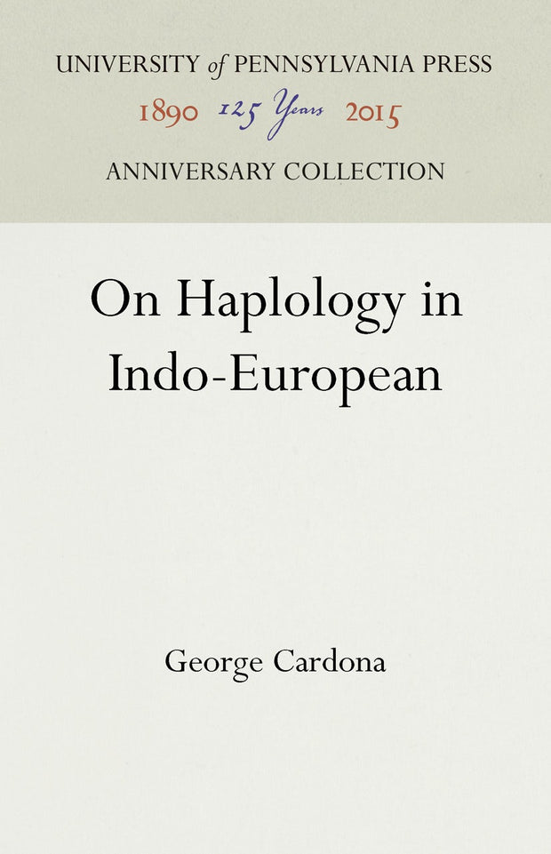 Cover image for On Haplology in Indo-European, isbn: 9781512821864