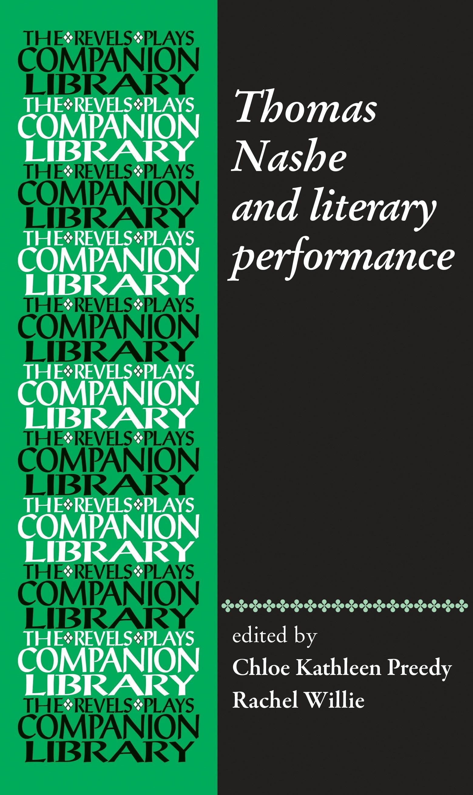 Book cover image for Thomas Nashe and literary performance ISBN: 9781526149466