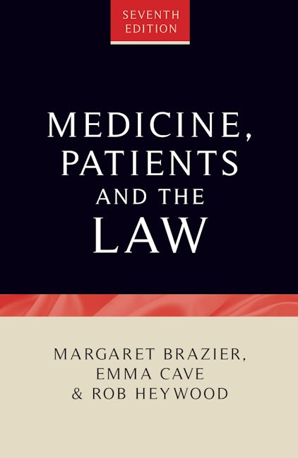 Book cover image for Medicine, patients and the law ISBN: 9781526157171