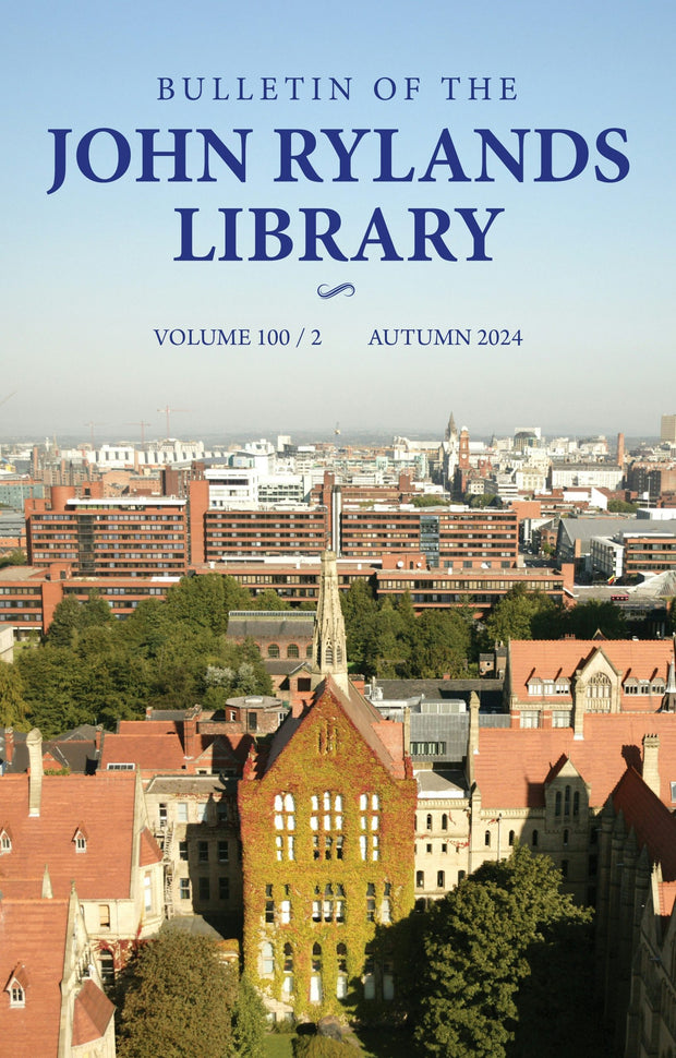 Cover image for Bulletin of the John Rylands Library 100/2, isbn: 9781526190338