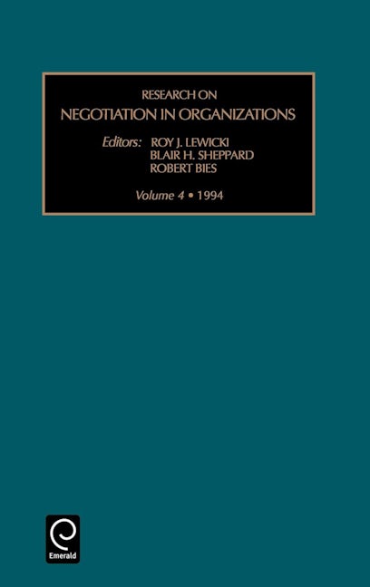 Book cover image for Research on Negotiation in Organizations ISBN: 9781559385558
