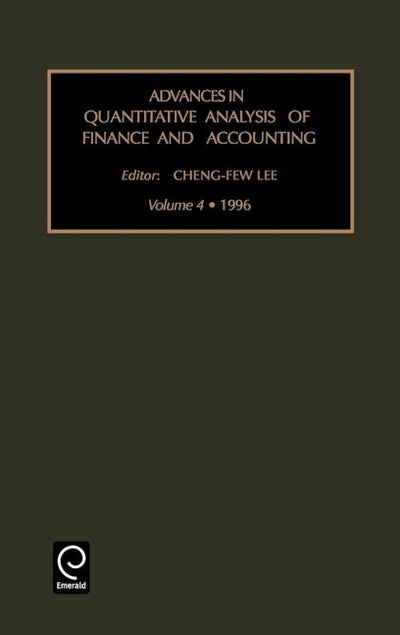 Advances in quantitative analysis of finance and accounting