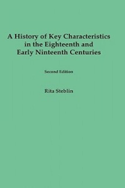 Book cover image for A History of Key Characteristics in the 18th and Early 19th Centuries ISBN: 9781580460415