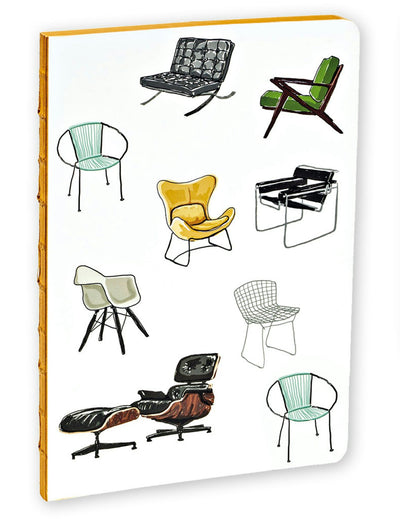 Cover image for teNeues - A5 Notebook: Mid-Century Modern Chairs, Paperback - 140 Lined Pages with Lay Flat Binding, isbn: 9781623258511