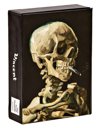 Cover image for teNeues - Playing Cards: Head of a Skeleton with a Burning Cigarette by Vincent Van Gogh, 54 Cards, Embossed Full Color, Magnet Closure Box, isbn: 9781623258658