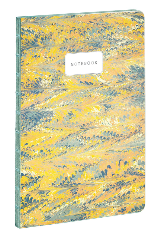 teNeues - A5 Notebook: Florentine Yellow Marble-Print Notebook, Paperback - 140 Lined Pages with Lay Flat Binding