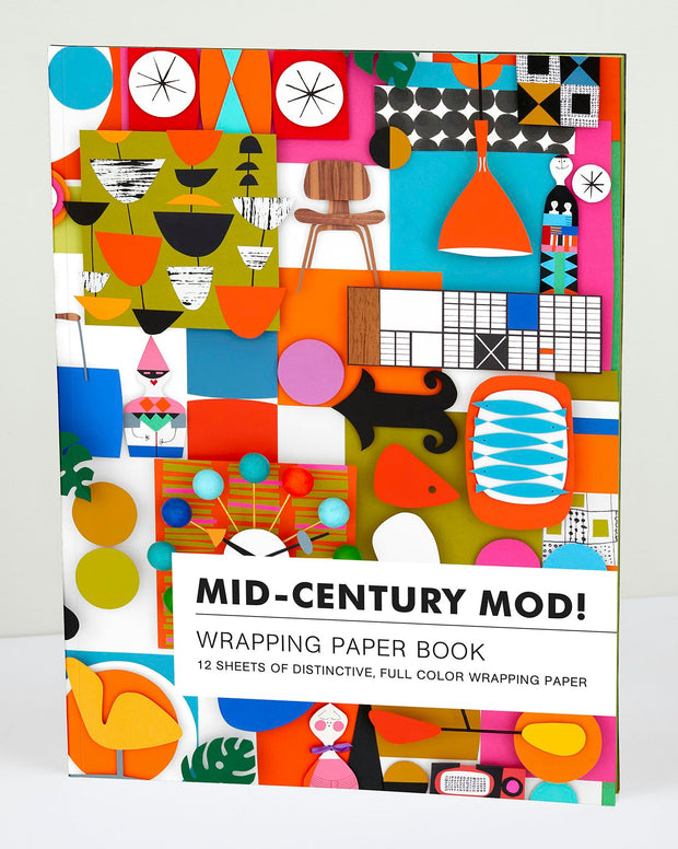 Cover image for teNeues - Wrapping Paper Book: Mid-Century Mod!, Flat Packed Wrapping Paper, 12 Full Color Sheets, 6 Designs, isbn: 9781623259143