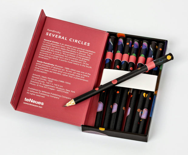 Cover image for teNeues - 8-Pen Set: Wassily Kandinsky, Several Circles, 8 Ballpoint Pens, Unique Paper Wrapped Barrel, Soft Touch, Sleek Case, isbn: 9781623259204