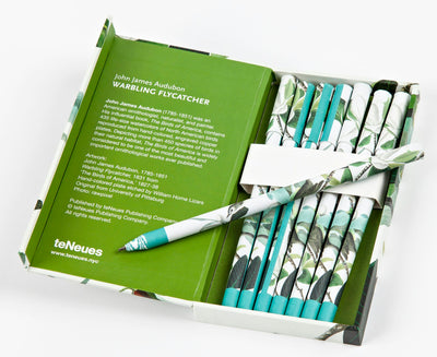 Cover image for teNeues - 8-Pen Set: Warbling Flycatcher James Audubon, 8 Ballpoint Pens, Unique Paper Wrapped Barrel, Soft Touch, Sleek Case, isbn: 9781623259259