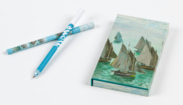 Cover image for teNeues - 8-Pen Set: Monet Fishing Boats, 8 Ballpoint Pens, Unique Paper Wrapped Barrel, Soft Touch, Sleek Case, isbn: 9781623259266