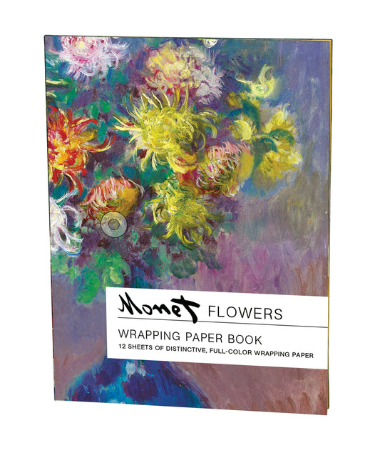 teNeues - Wrapping Paper Book: Claude Monet Flowers, Folded into a Book, Paperback, Large Format, 12 Pages, 6 Designs