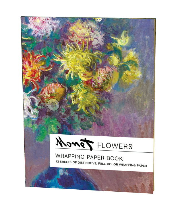 Cover image for teNeues - Wrapping Paper Book: Claude Monet Flowers, Folded into a Book, Paperback, Large Format, 12 Pages, 6 Designs, isbn: 9781623259273