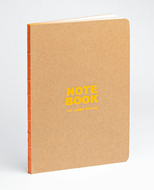 teNeues - A5 Notebook:Kraft and Neon Orange, Paperback  - 140 Lined Pages with Lay Flat Binding