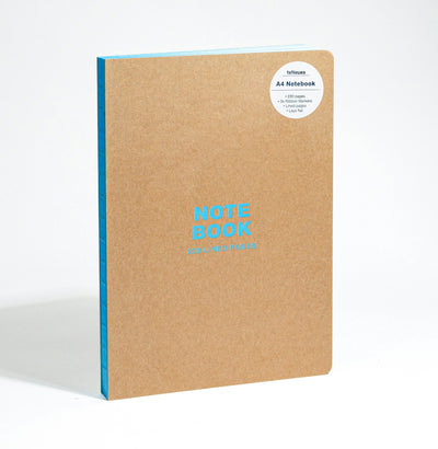 Cover image for teNeues - A4 Notebook: Kraft and Neon Blue, Hardcover - 230 Lined Pages with Lay Flat Binding, isbn: 9781623259419