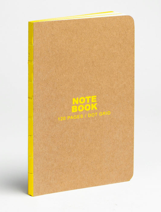 teNeues - Small Bullet Journal: Kraft and Neon Yellow, Notebook Paperback - 120 Dot-Grid Pages with Lay Flat Binding