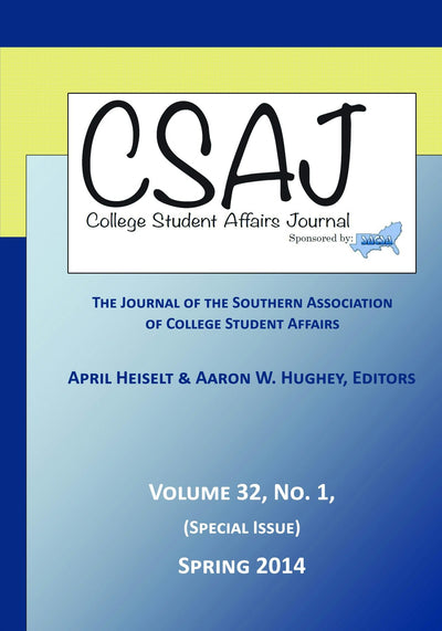 Cover image for College Student Affairs Journal Vol 32 issue 1, isbn: 9781623968182