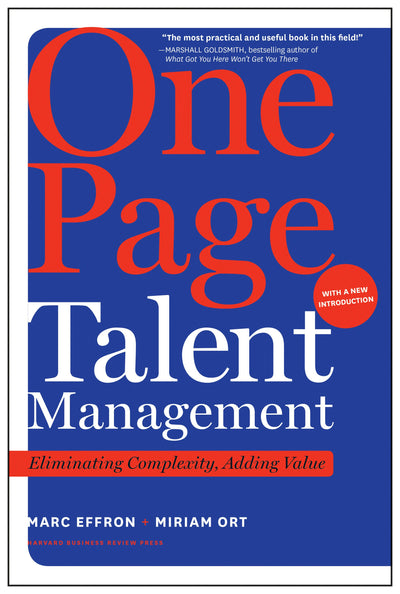 Cover image for One Page Talent Management, with a New Introduction, isbn: 9781633696419