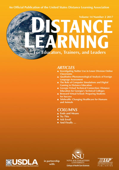 Cover image for Distance Learning Vol 14 Issue 2, isbn: 9781641130967