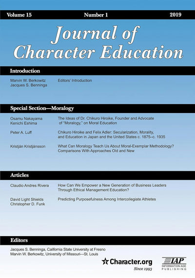Cover image for Journal of Character Education Vol 15 Issue 1, isbn: 9781641137553