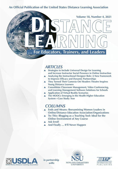 Cover image for Distance Learning Vol 18 Issue 4, isbn: 9781648028861