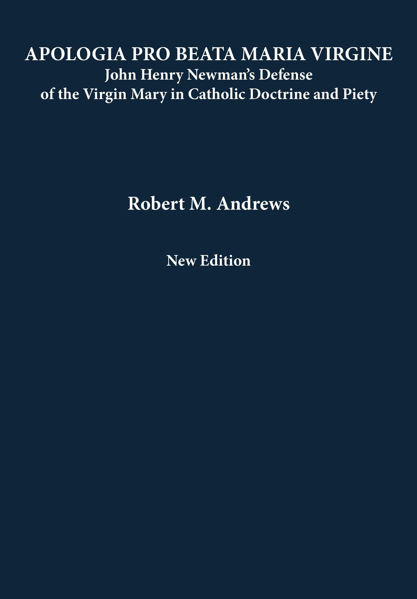 Book cover image for Apologia Pro Beata Maria Virgine ISBN: 9781680534375