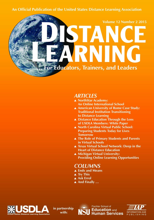 Cover image for Distance Learning Magazine Vol 12 Issue 2, isbn: 9781681232126