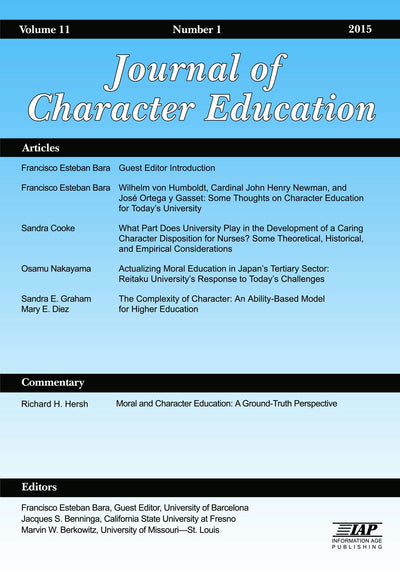 Cover image for Journal of Character Education Vol 11 Issue 1, isbn: 9781681233482