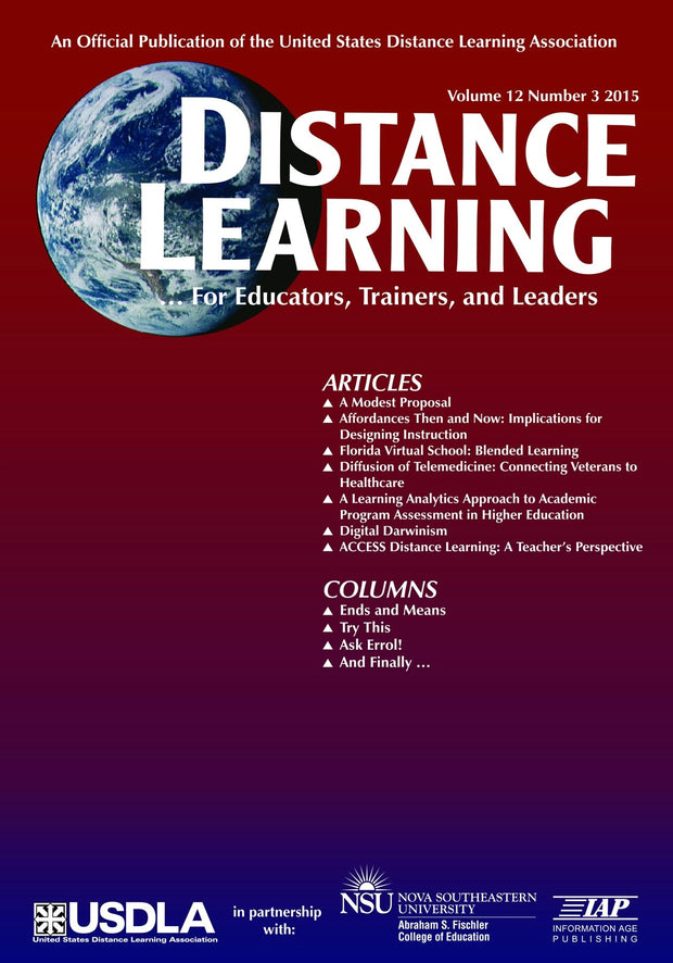 Cover image for Distance Learning Magazine Vol 12 Issue 3, isbn: 9781681233628