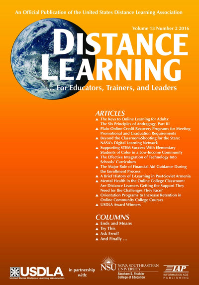 Cover image for Distance Learning Vol 13 Issue 2, isbn: 9781681236315