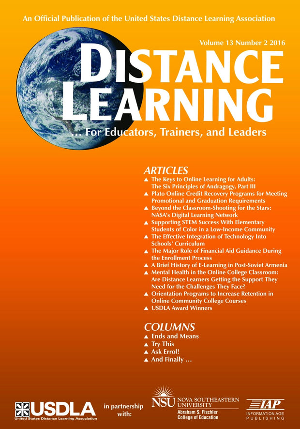 Cover image for Distance Learning Vol 13 Issue 2, isbn: 9781681236315