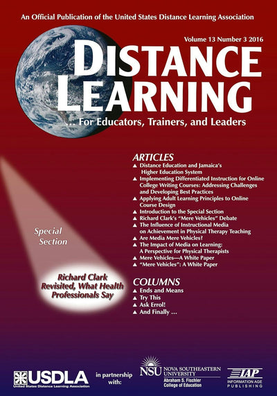 Cover image for Distance Learning Vol 13 Issue 3, isbn: 9781681238142