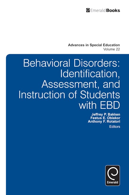 Book cover image for Behavioral Disorders ISBN: 9781780525044