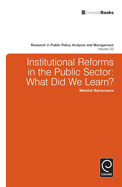 Book cover image for Institutional Reforms in the Public Sector ISBN: 9781780528687