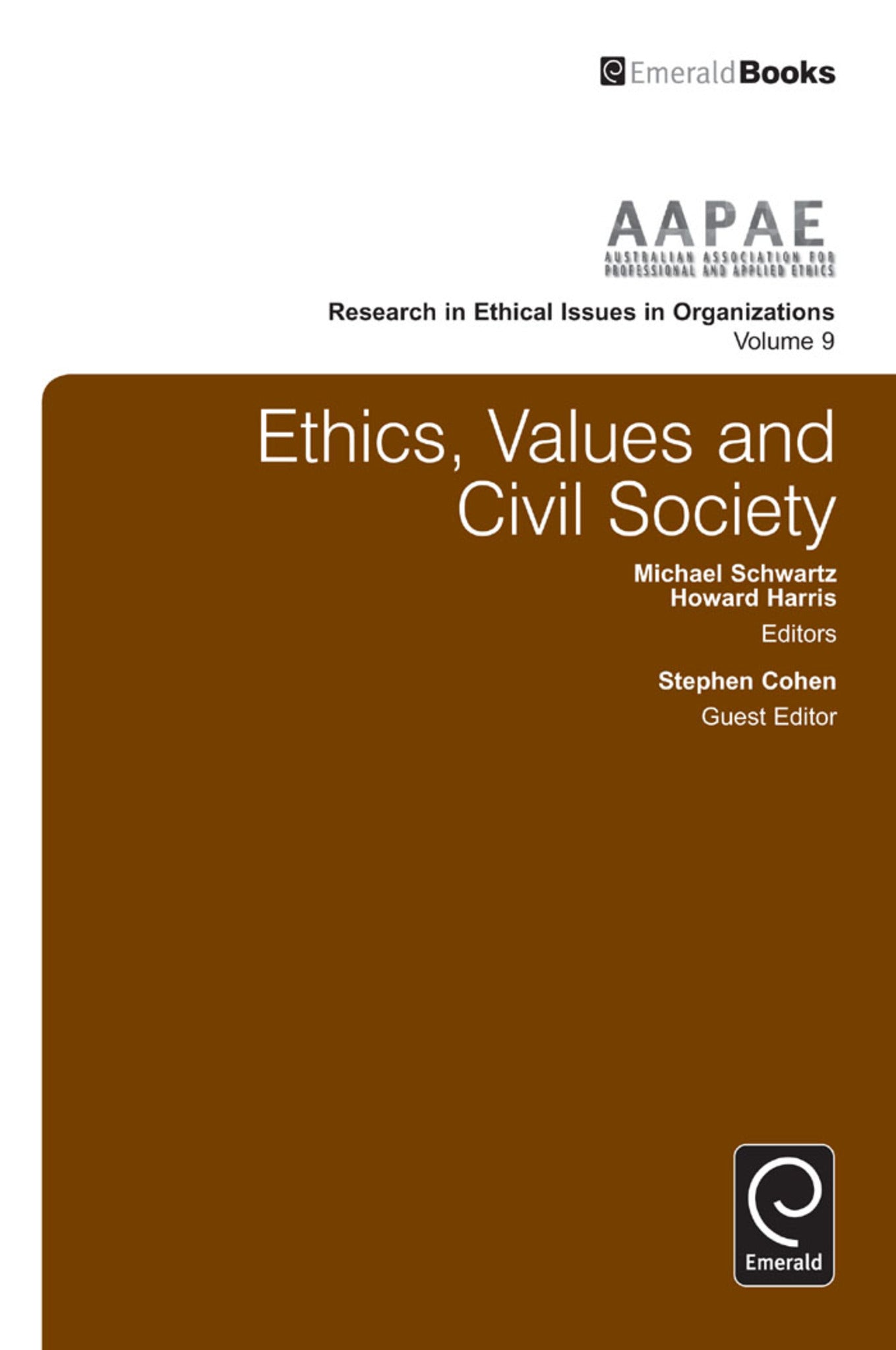 Cover image for Ethics, Values and Civil Society ISBN 9781781907689