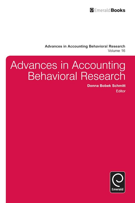Book cover image for Advances in Accounting Behavioral Research ISBN: 9781781908389