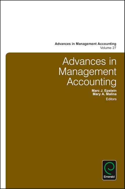 Book cover image for Advances in Management Accounting ISBN: 9781785609725