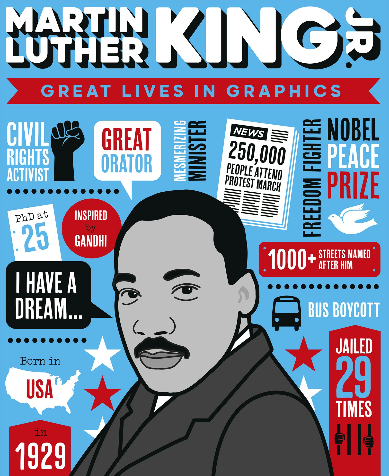 Book cover image for Great Lives in Graphics: Martin Luther King ISBN: 9781787081024