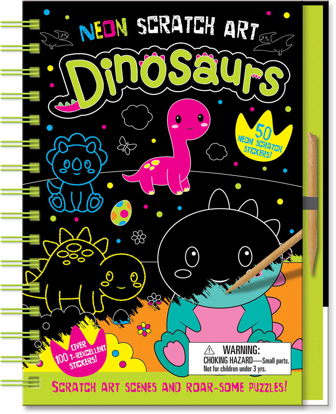 Neon Scratch Art Dinosaurs