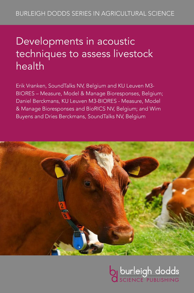 Cover image for Developments in acoustic techniques to assess livestock health, isbn: 9781801465120