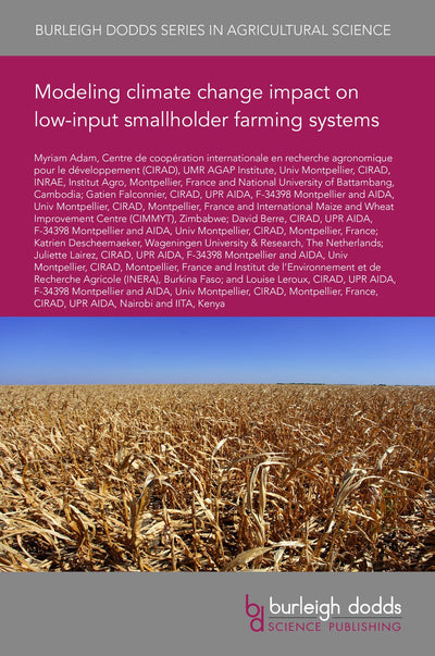 Cover image for Modeling climate change impact on low-input smallholder farming systems, isbn: 9781801469104