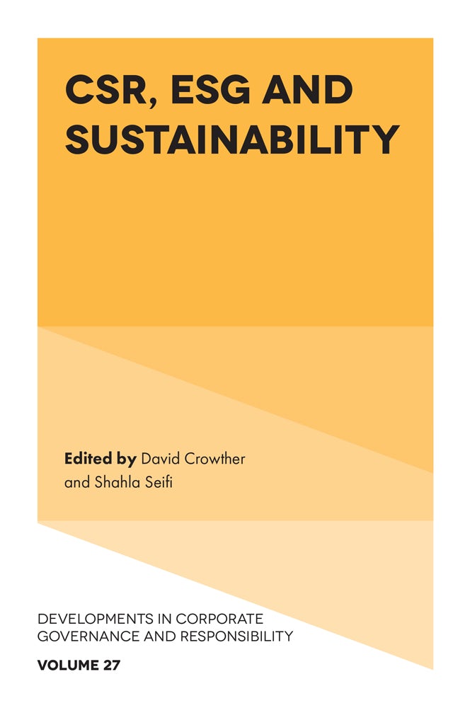 Book cover image for CSR, ESG and Sustainability ISBN: 9781805927709