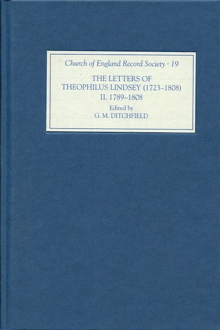 Book cover image for The Letters of Theophilus Lindsey (1723-1808) ISBN: 9781843837428