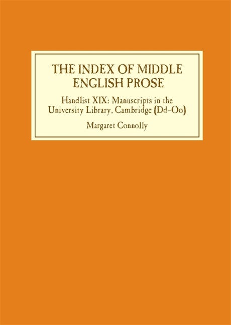 Book cover image for The Index of Middle English Prose ISBN: 9781843840541
