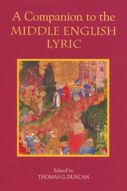 Book cover image for A Companion to the Middle English Lyric ISBN: 9781843840657