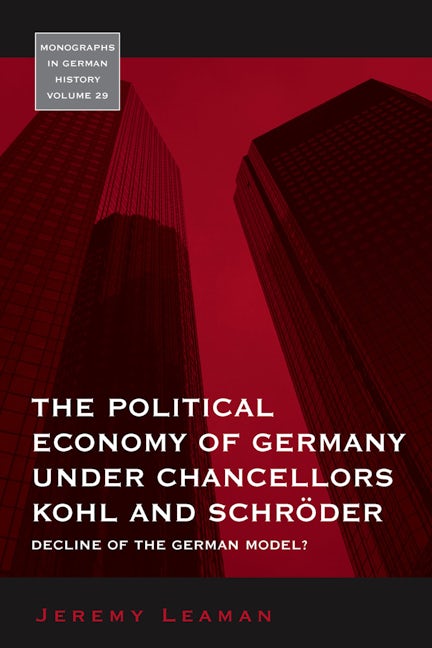 Book cover image for The Political Economy of Germany under Chancellors Kohl and Schröder ISBN: 9781845456016