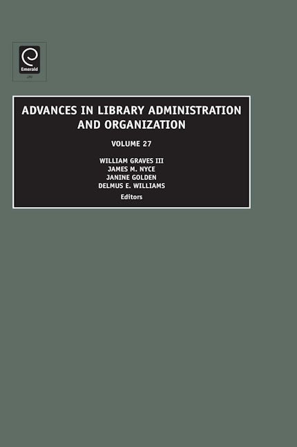 Book cover image for Advances in Library Administration and Organization ISBN: 9781848557109