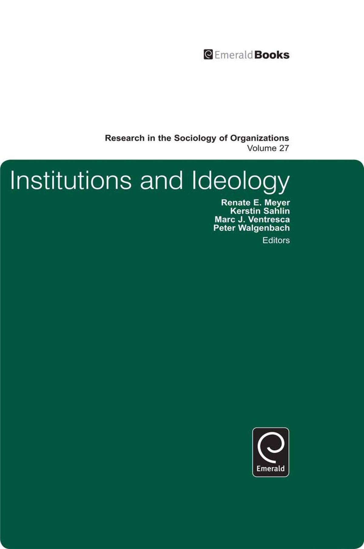 Cover image for Institutions and Ideology ISBN 9781848558663
